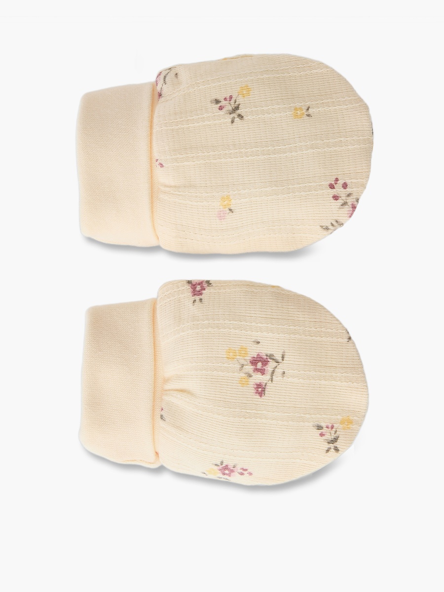 Pack of 2 Mittens with Floral Print, 0-36 months