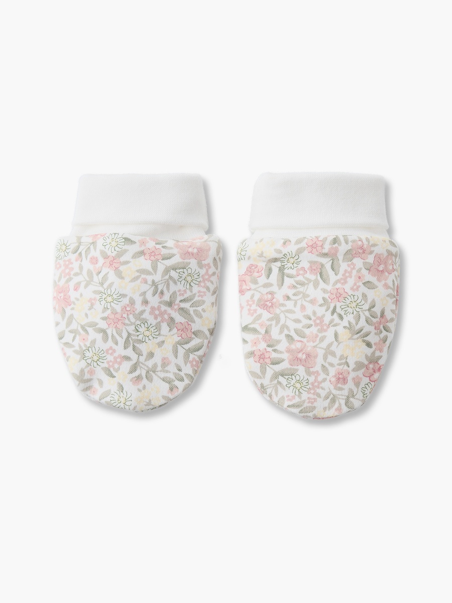 Pack of 2 Mittens with Floral Print, 0-36 months