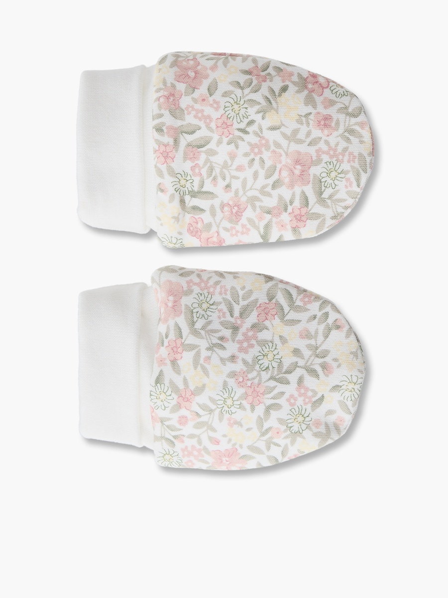 Pack of 2 Mittens with Floral Print, 0-36 months