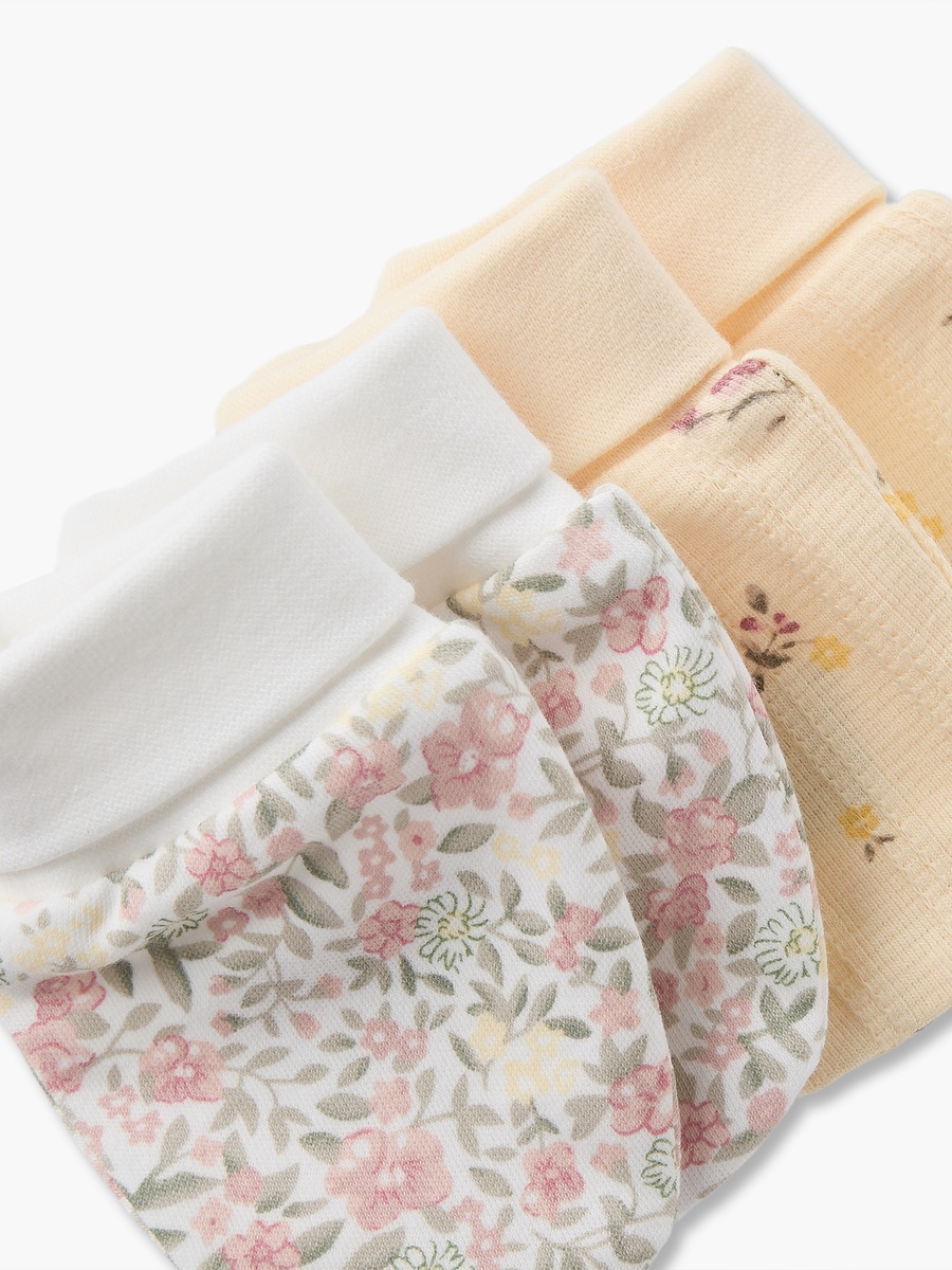 Pack of 2 Mittens with Floral Print, 0-36 months