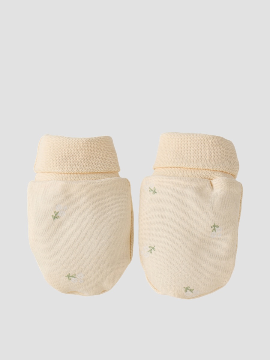 Pack of 2 Mittens with Botanical Print, 0-36 months