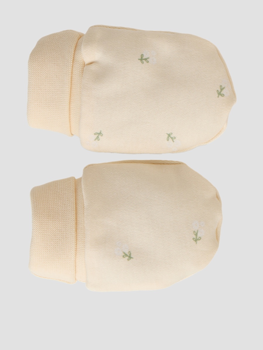 Pack of 2 Mittens with Botanical Print, 0-36 months