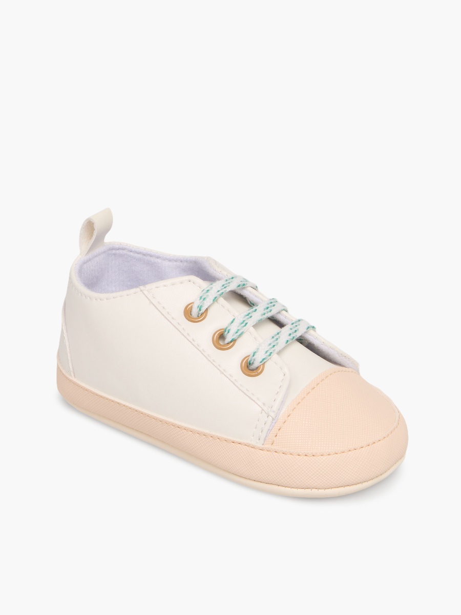 Colourblock Booties with Lace-Up Closure