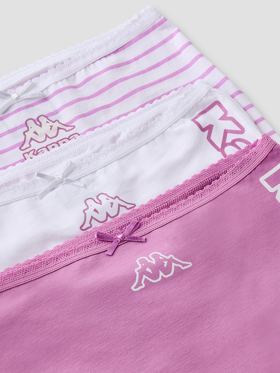 Pack of 3 Cotton Boyshort Briefs with Logo Print