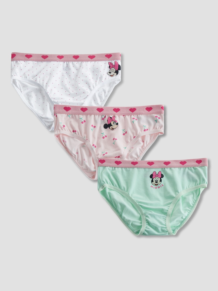 Pack of 3 Briefs with Minnie Mouse Print