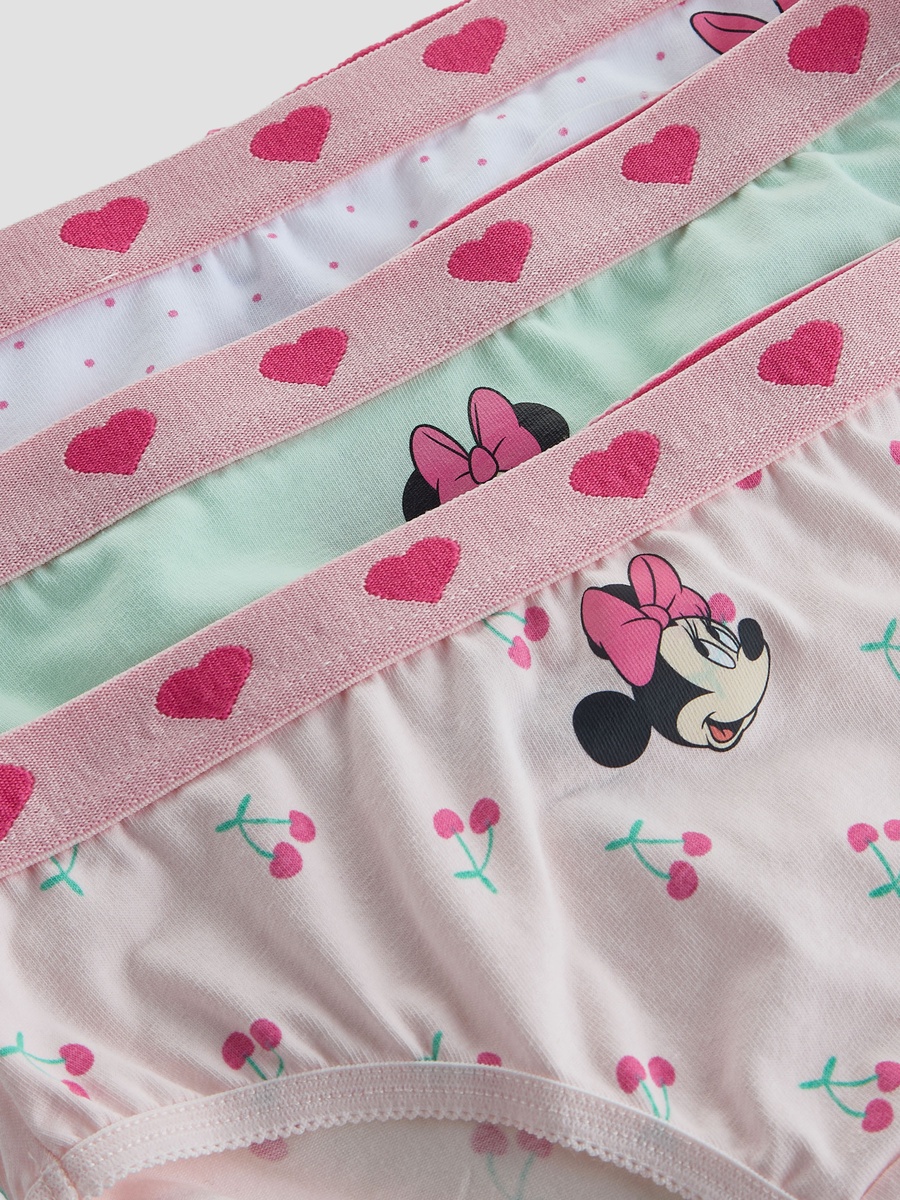 Pack of 3 Briefs with Minnie Mouse Print