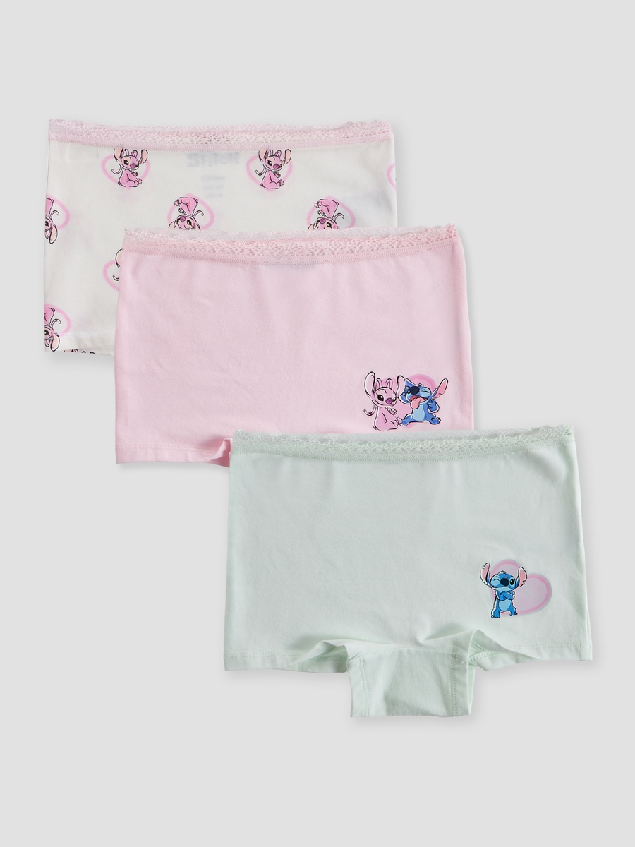 Pack of 3 Briefs with Stitch and Angel Print