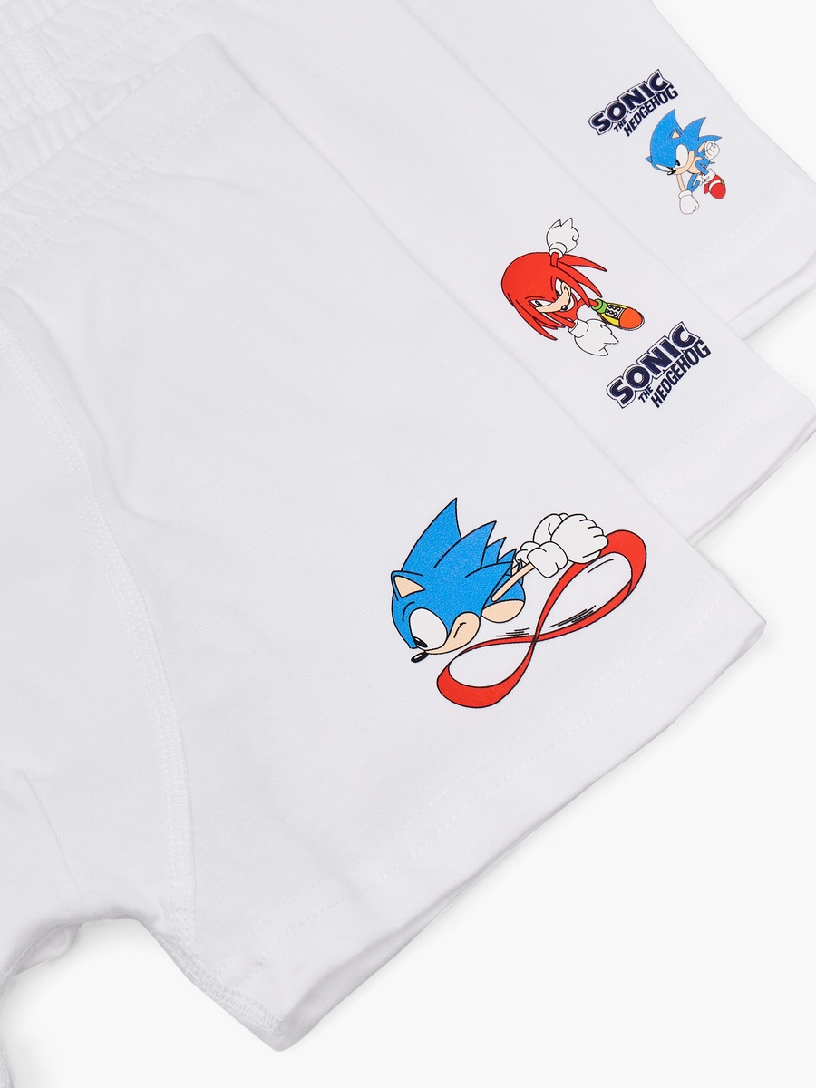 Pack of 3 Cotton Briefs with Sonic the Hedgehog Print