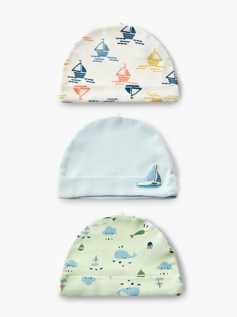 Pack of 3 Cap with Rolled Hem
