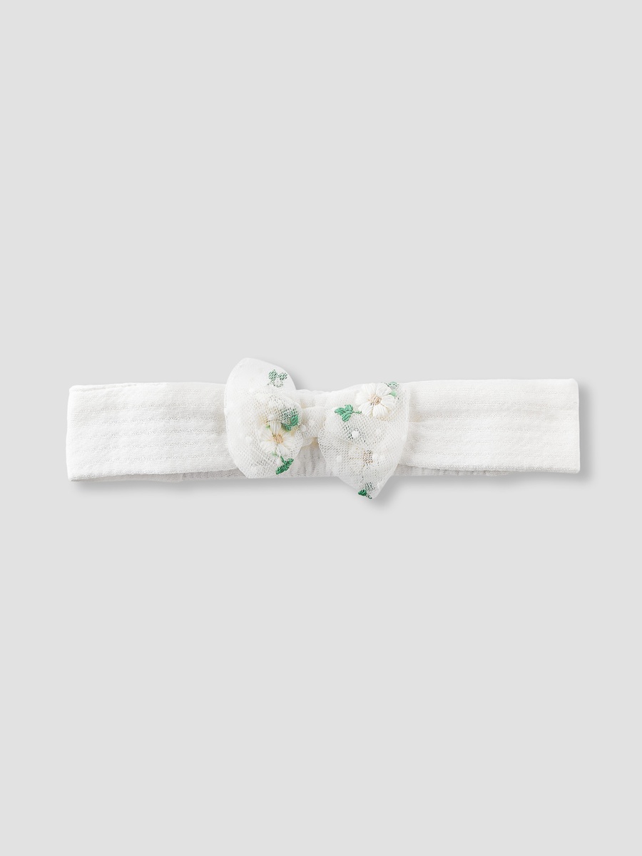 Hairband with Embroidered Bow Accent