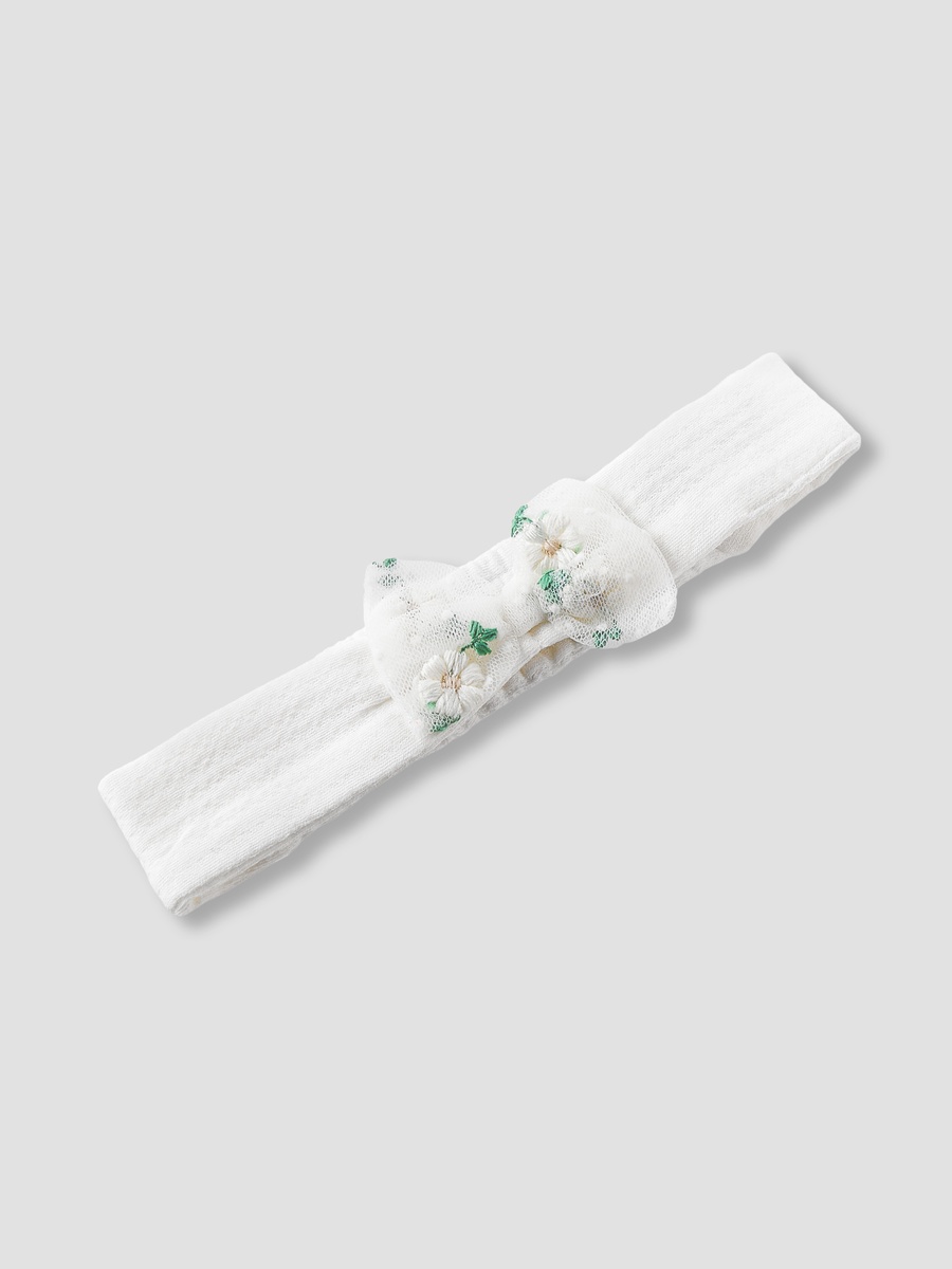 Hairband with Embroidered Bow Accent