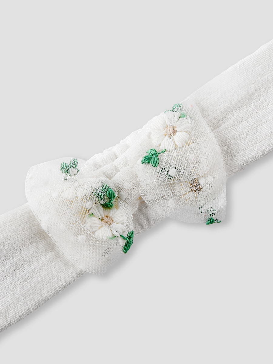 Hairband with Embroidered Bow Accent