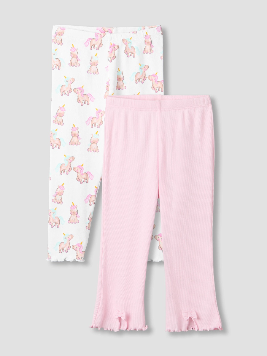 Pack of 2 Leggings with Lettuce Hem