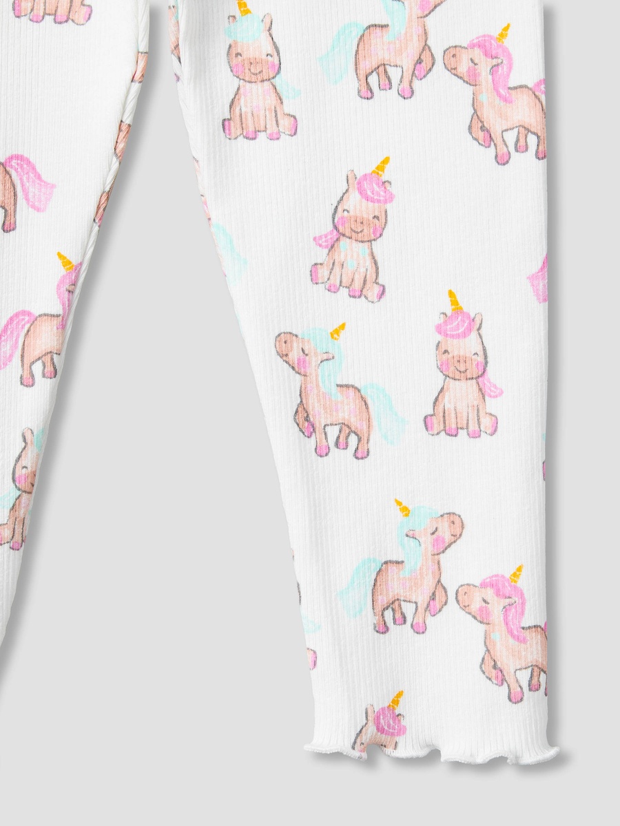 Pack of 2 Leggings with Lettuce Hem