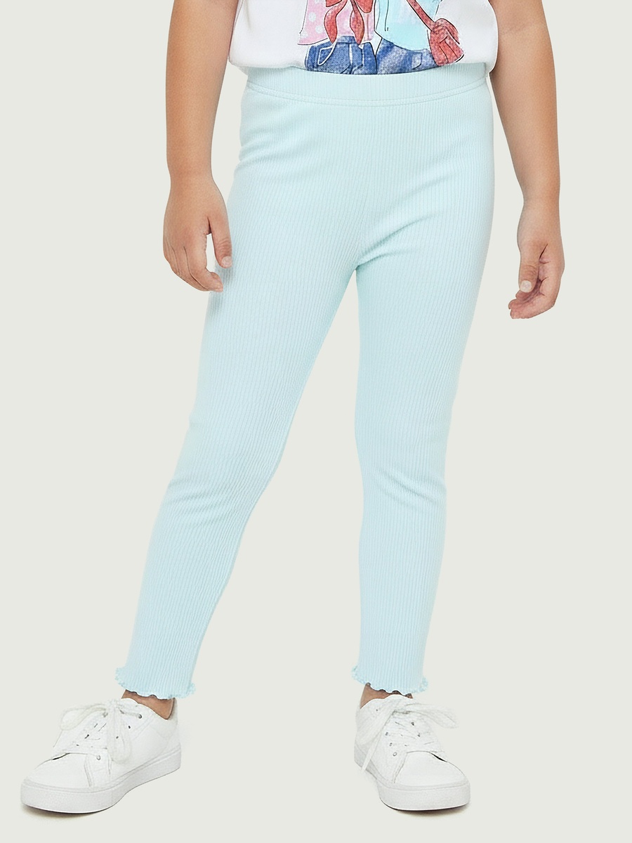 Leggings with Lettuce Trim Hem