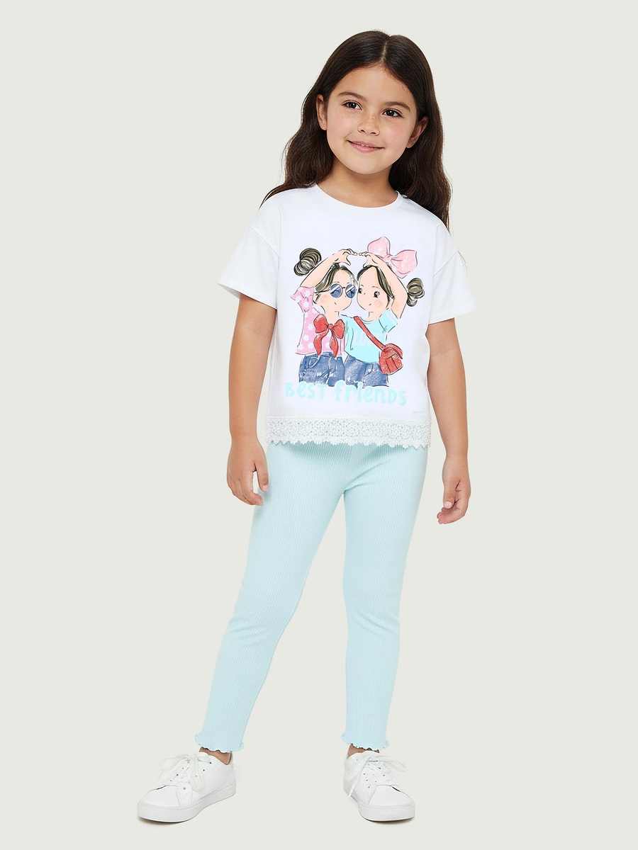 Leggings with Lettuce Trim Hem