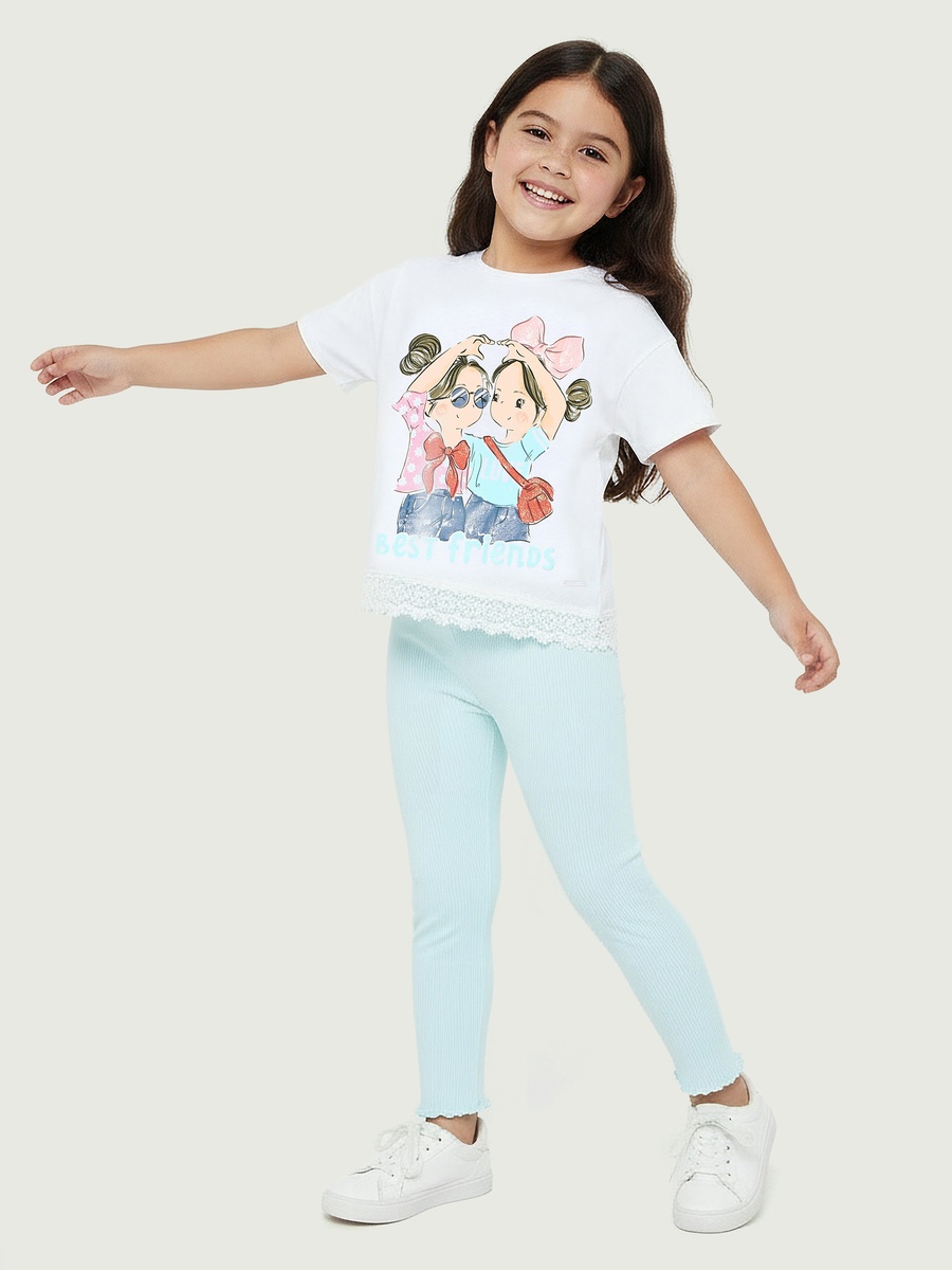 Leggings with Lettuce Trim Hem
