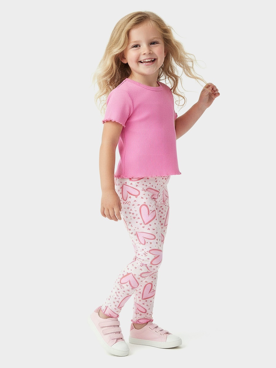 Leggings with Heart Print