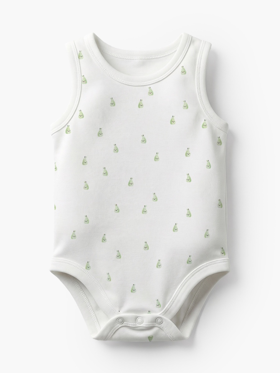 Pack of 5 Cotton Crew Neck Sleeveless Bodysuit with Snap Button Closure