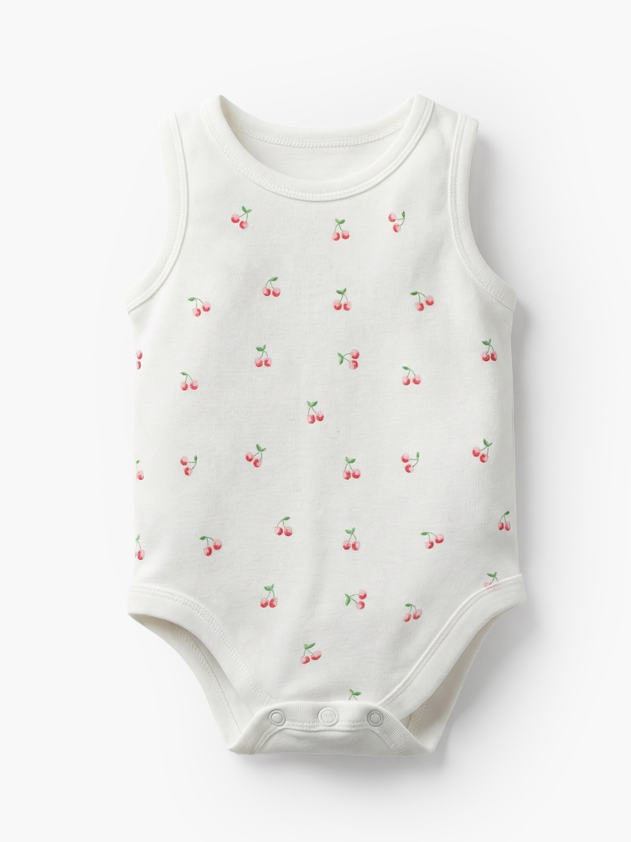 Pack of 5 Cotton Crew Neck Sleeveless Bodysuit with Snap Button Closure