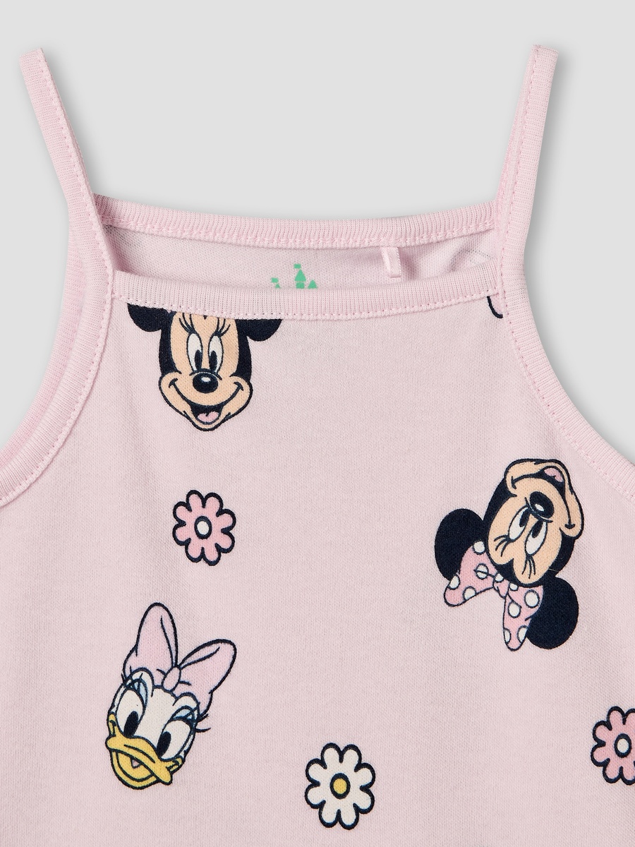 Pack of 3 Cotton Square Neck Sleeveless Bodysuit with Minnie Mouse and Daisy Duck Print
