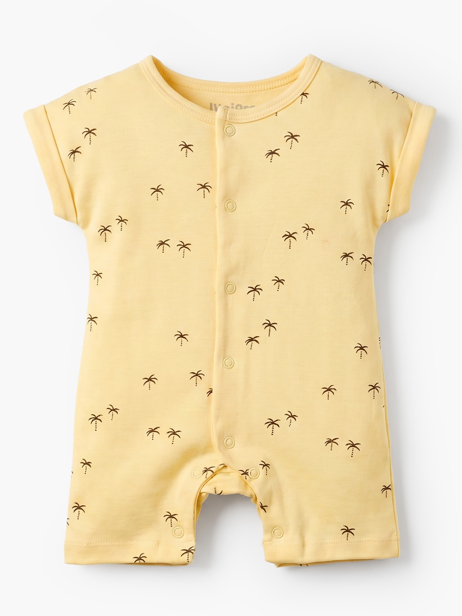 Pack of 3 Round Neck Short Sleeves Romper with Snap Button Closure