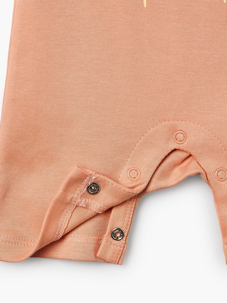 Pack of 3 Round Neck Short Sleeves Romper with Snap Button Closure