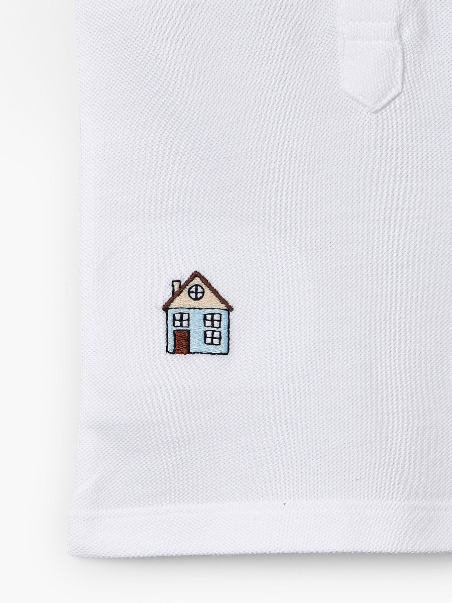 Collared Short Sleeves Polo T-Shirt and Shorts Set with Embroidery