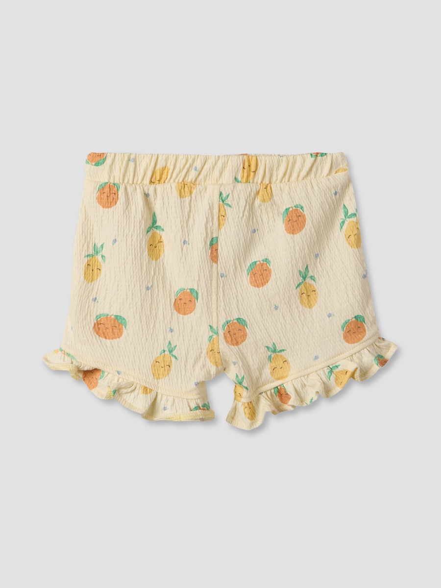 Crew Neck Short Sleeves Top and Shorts Set with Fruit Print
