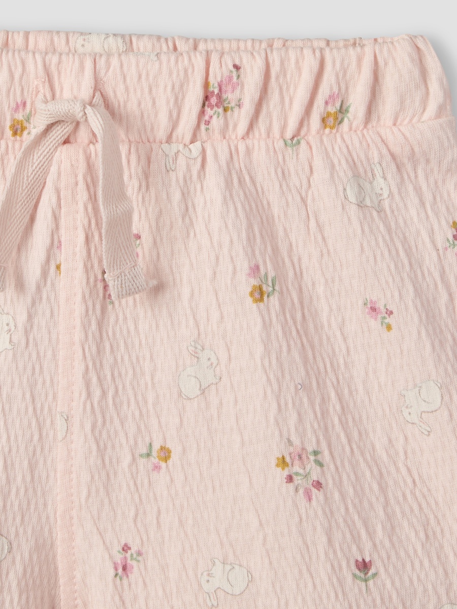 Crew Neck Short Sleeves Top and Shorts Set with Floral Print