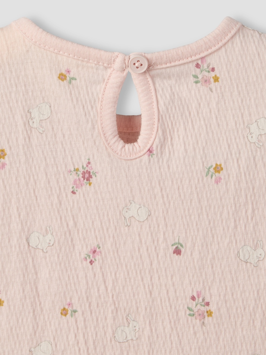 Crew Neck Short Sleeves Top and Shorts Set with Floral Print