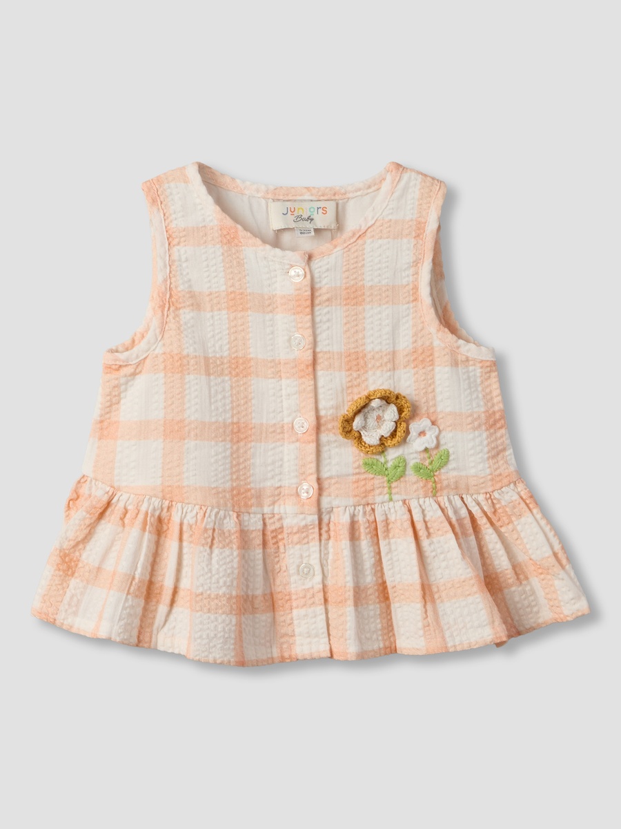 Round Neck Sleeveless Top and Shorts Set with Floral Applique