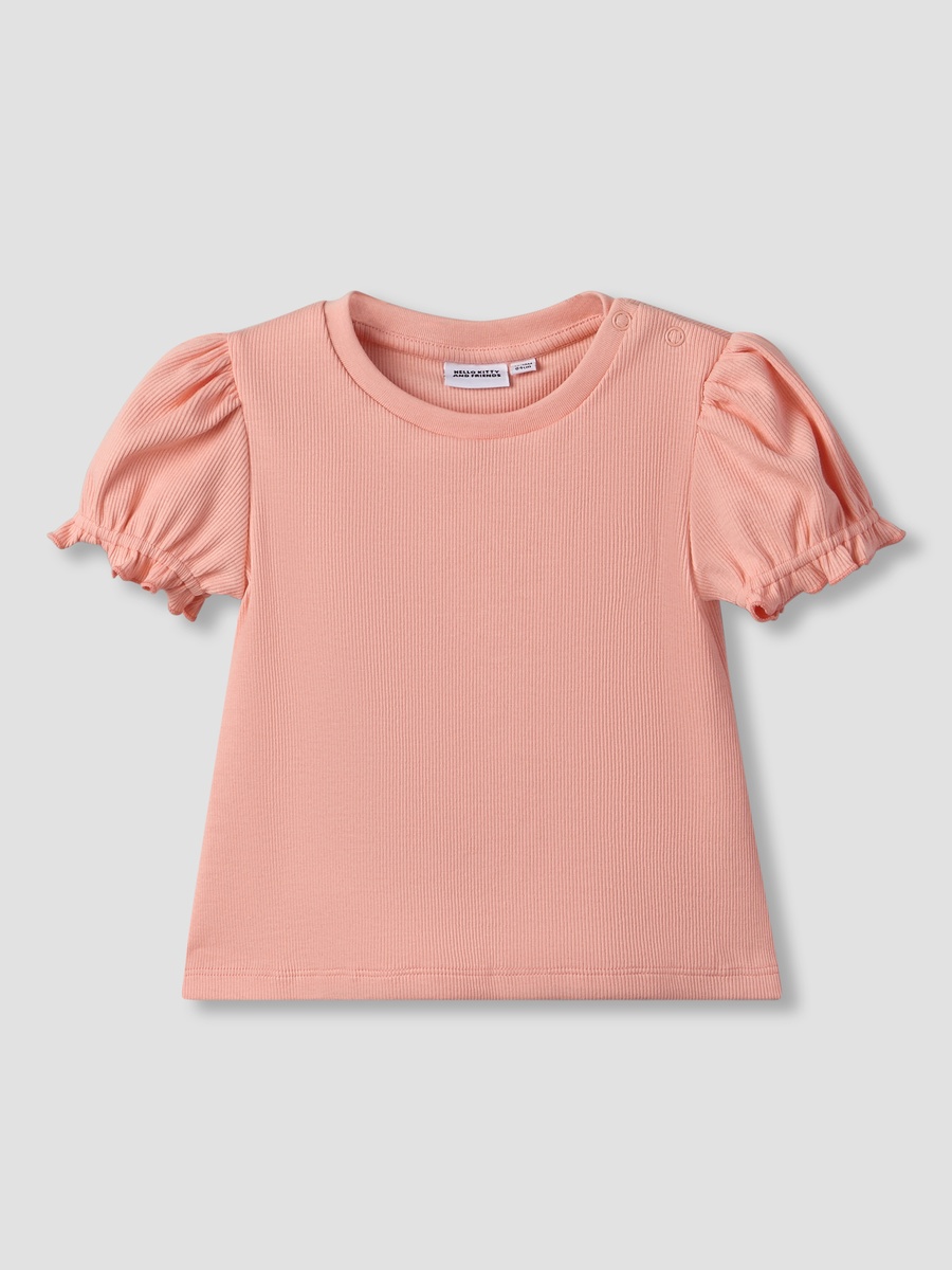 Crew Neck Short Sleeves T-Shirt and Dungaree Set with Hello Kitty and Friends Embroidery