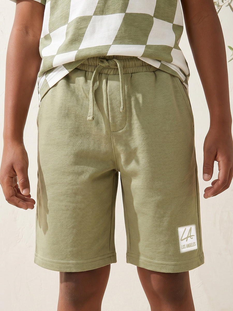 Set of 3 Crew Neck Short Sleeves T-Shirt and Shorts Set with Drawstring Closure