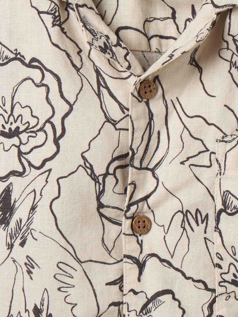 Camp Collar Short Sleeve Shirt and Shorts Set with Floral Print
