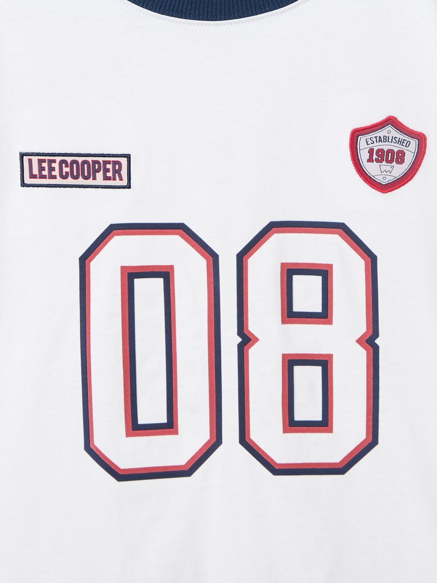Crew Neck Short Sleeves T-Shirt and Shorts Set with Varsity Print