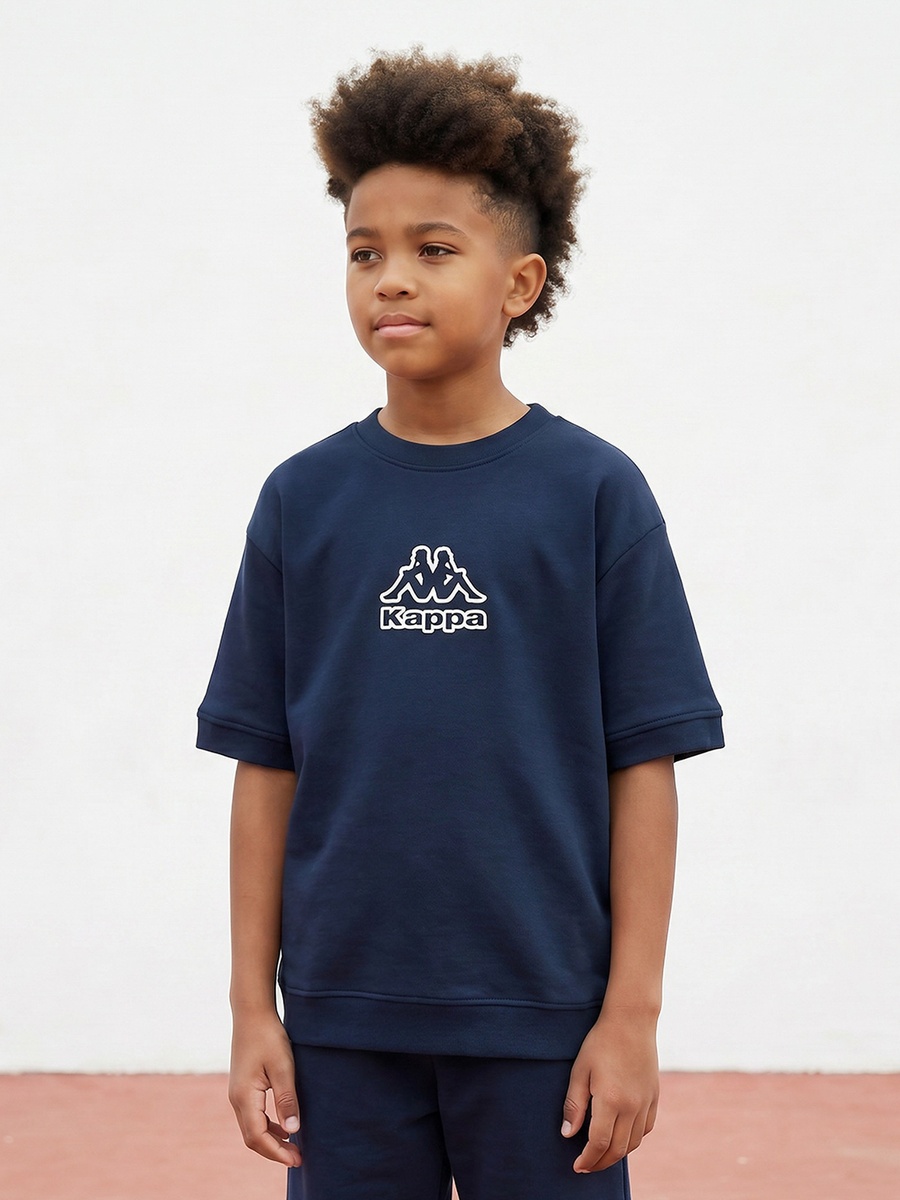 Crew Neck Short Sleeves T-Shirt and Shorts Set with Logo Print