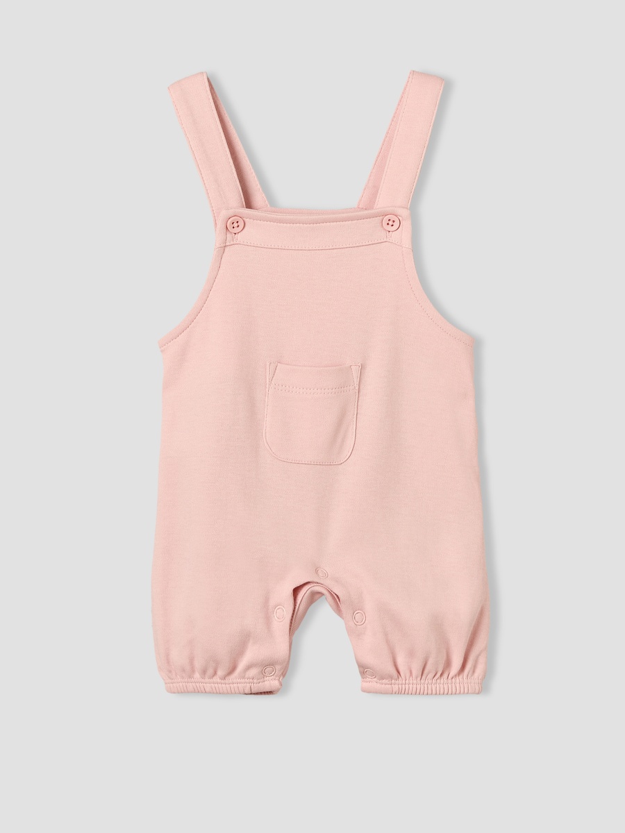 Round Neck Short Sleeves T-Shirt and Dungaree Set with Floral Print