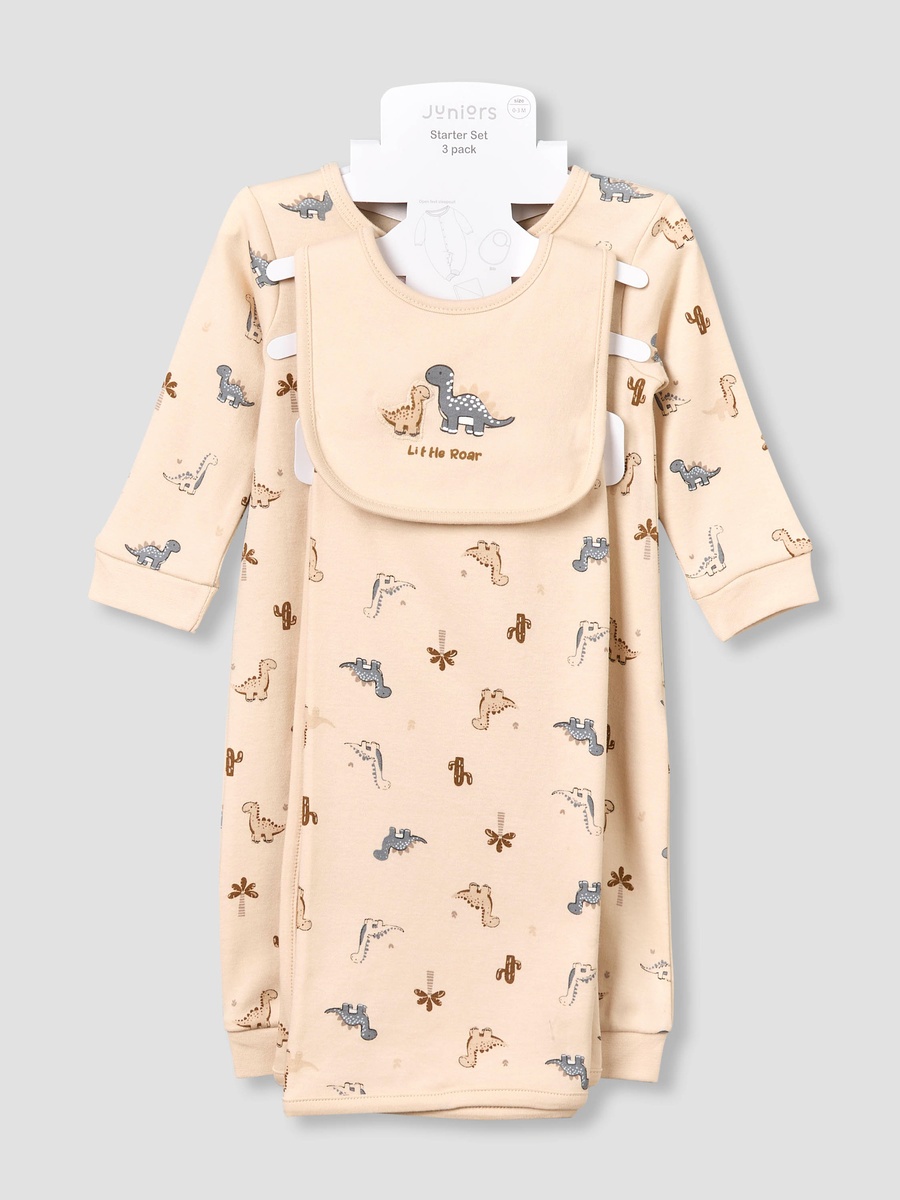 Set of 3 Clothing Gift Set with Dinosaur Print