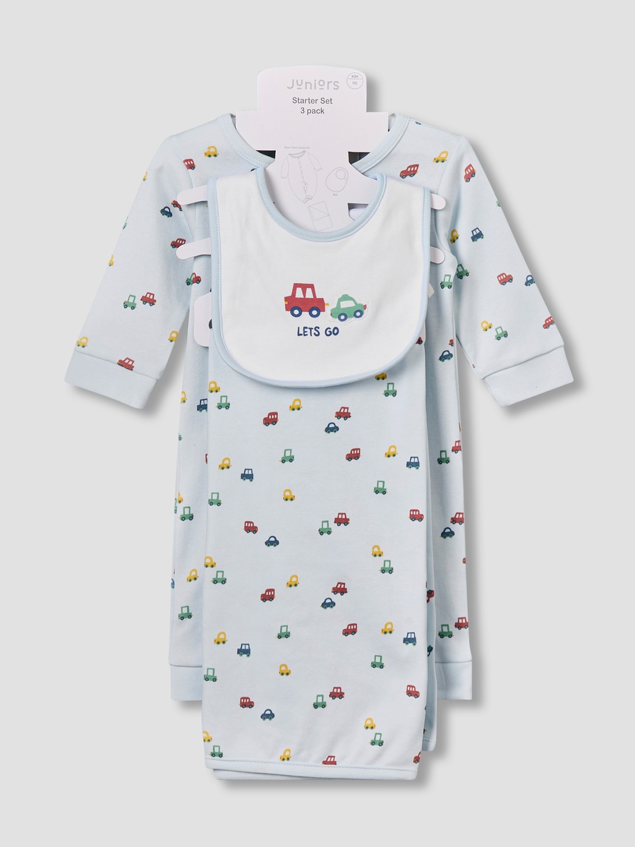 Set of 3 Clothing Gift Set with Vehicle Print