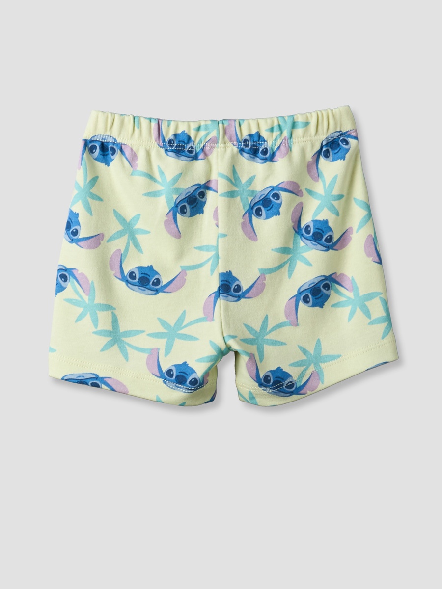 Round Neck Short Sleeves T-Shirt and Shorts Set with Stitch Print