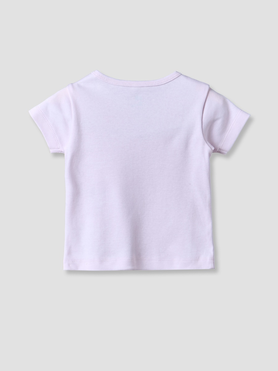 Crew Neck Short Sleeve T-Shirt and Shorts Set with Minnie Mouse Print