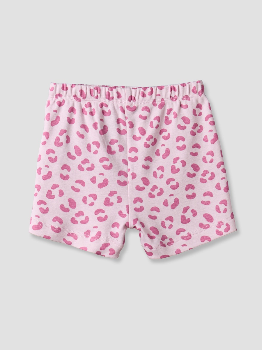Crew Neck Short Sleeve T-Shirt and Shorts Set with Minnie Mouse Print