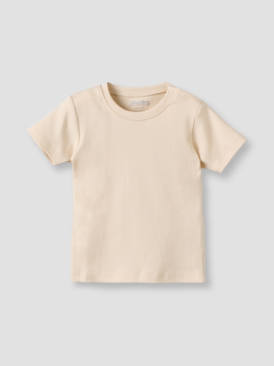 Crew Neck Short Sleeves T-Shirt and Dungaree Set with Snap Button Closure
