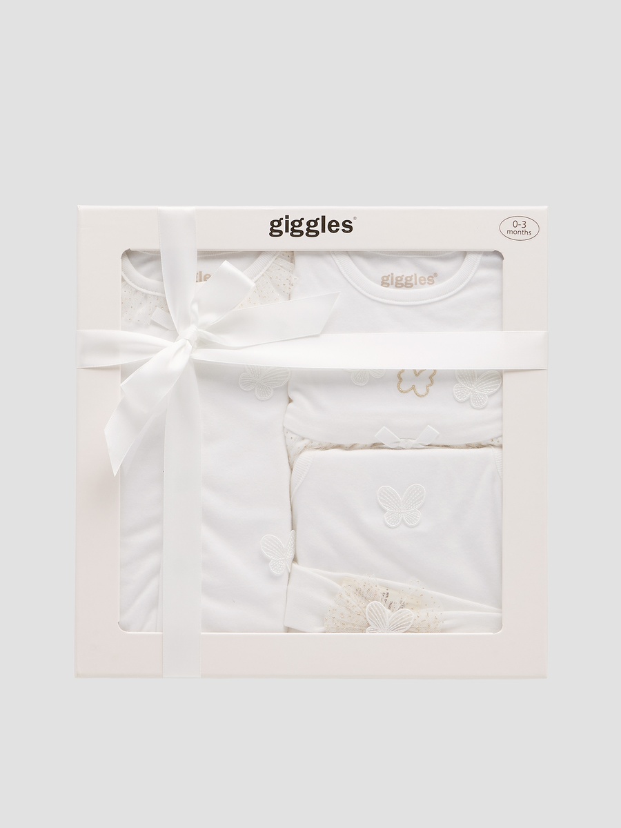 Set of 4 Clothing Gift Set with Butterfly Applique