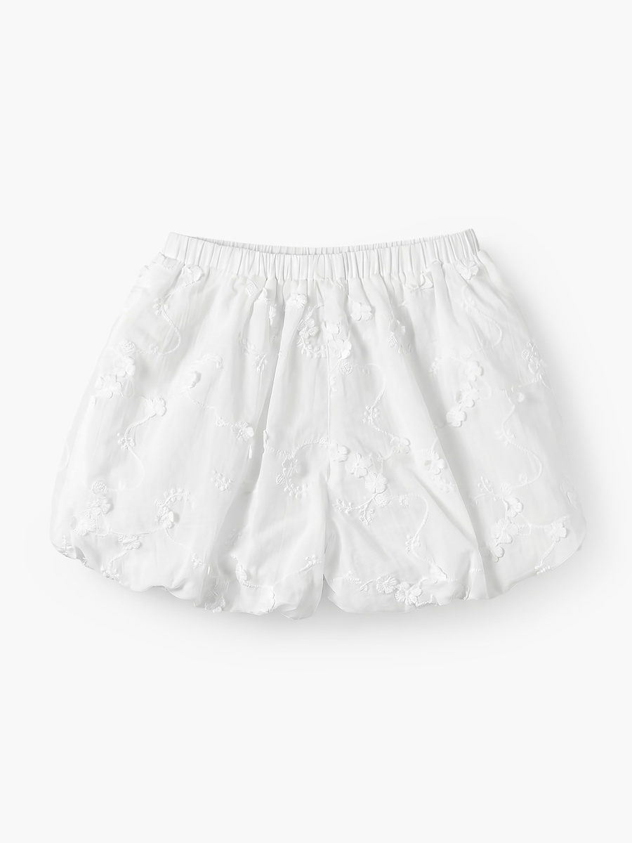 Knee Length Elasticated Waist Shorts with Embroidery
