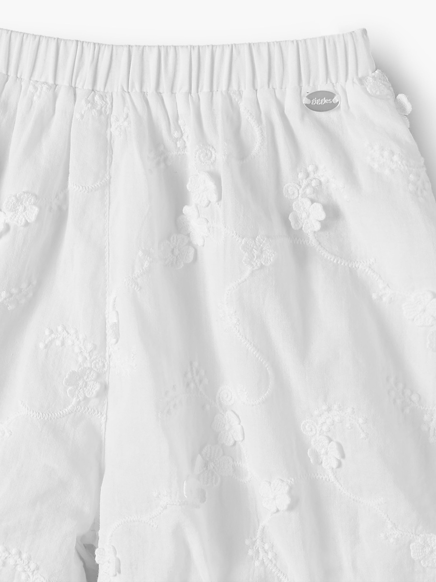 Knee Length Elasticated Waist Shorts with Embroidery
