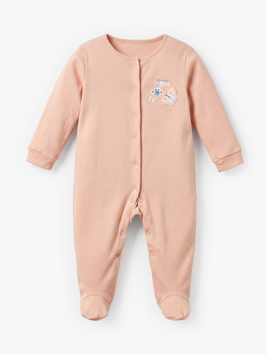 Pack of 3 Cotton Crew Neck Long Sleeves Sleepsuit with Assorted Print