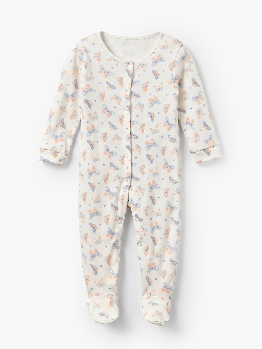 Pack of 3 Cotton Crew Neck Long Sleeves Sleepsuit with Assorted Print