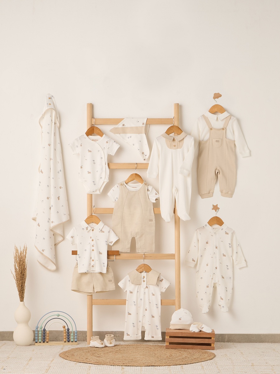 Mandarin Collar Long Sleeves Sleepsuit with Fun Print